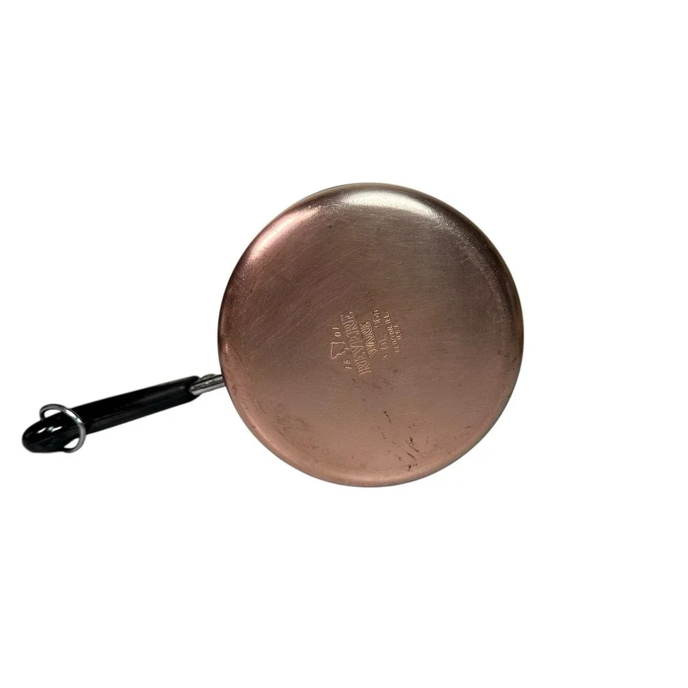 Vintage 1968 Copper Bottom Revere Ware Stainless Steel 1 Quart Sauce Pan Lid